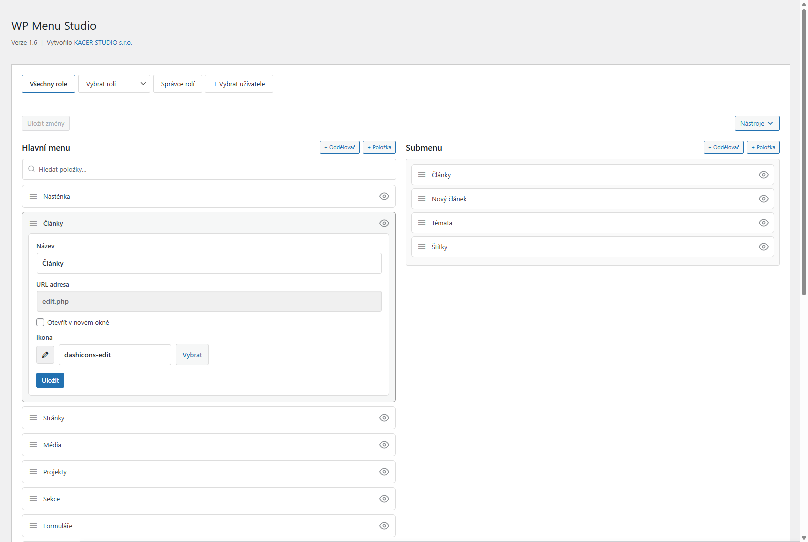 WP Menu Studio – screenshot 1